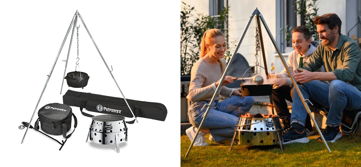 Anwendungsbeispiel, Terrassenofen Petromax Atago Grill Dreibein Dutch Oven Starterset